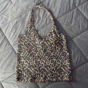 American Eagle Cheetah Halter Top